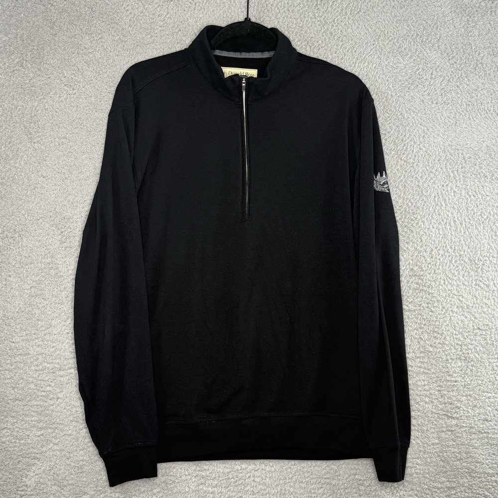 Donald Ross Sportswear Black Golf Performance Half 1/2 Zip Fairway Long Sleeve
